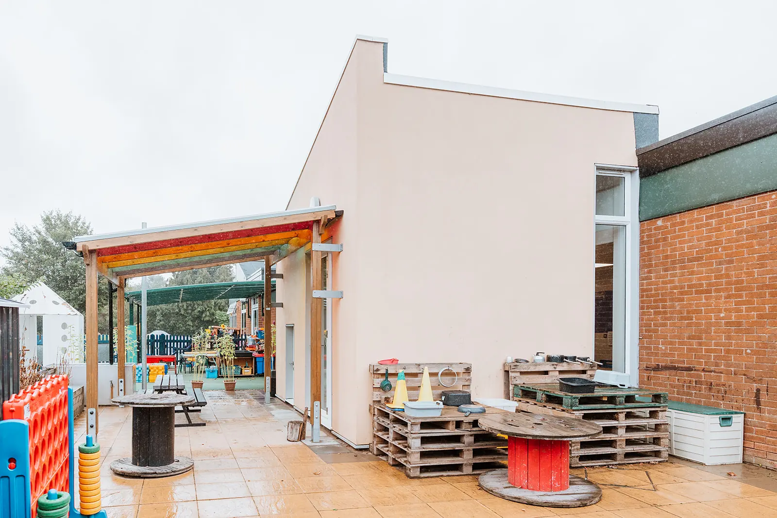 Exterior rear corner - Longden school - Classroom extension