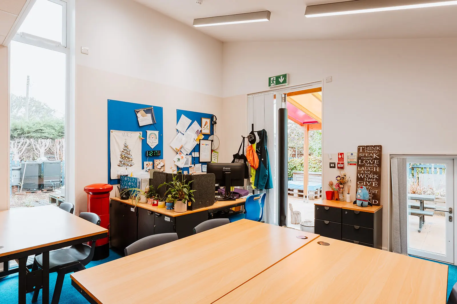 Classroom desk and doors - Longden school - Classroom extension