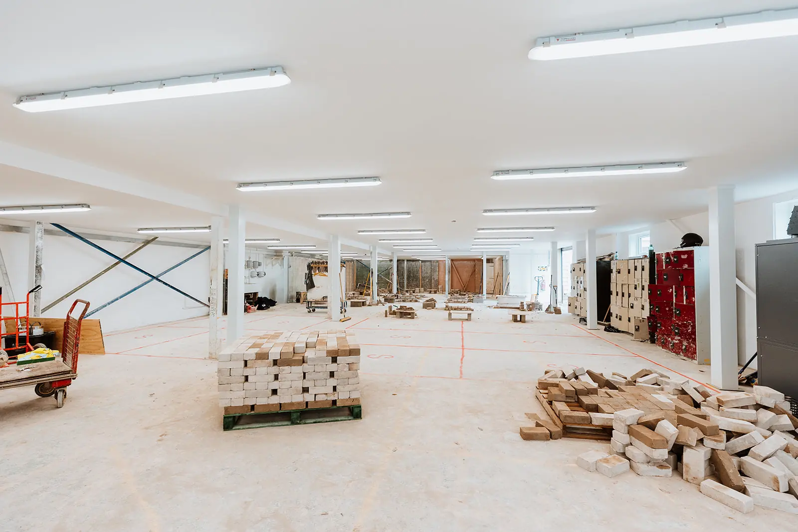 Brick workshop and lockers - Shrewsbury Colleges Group - Full internal fit out