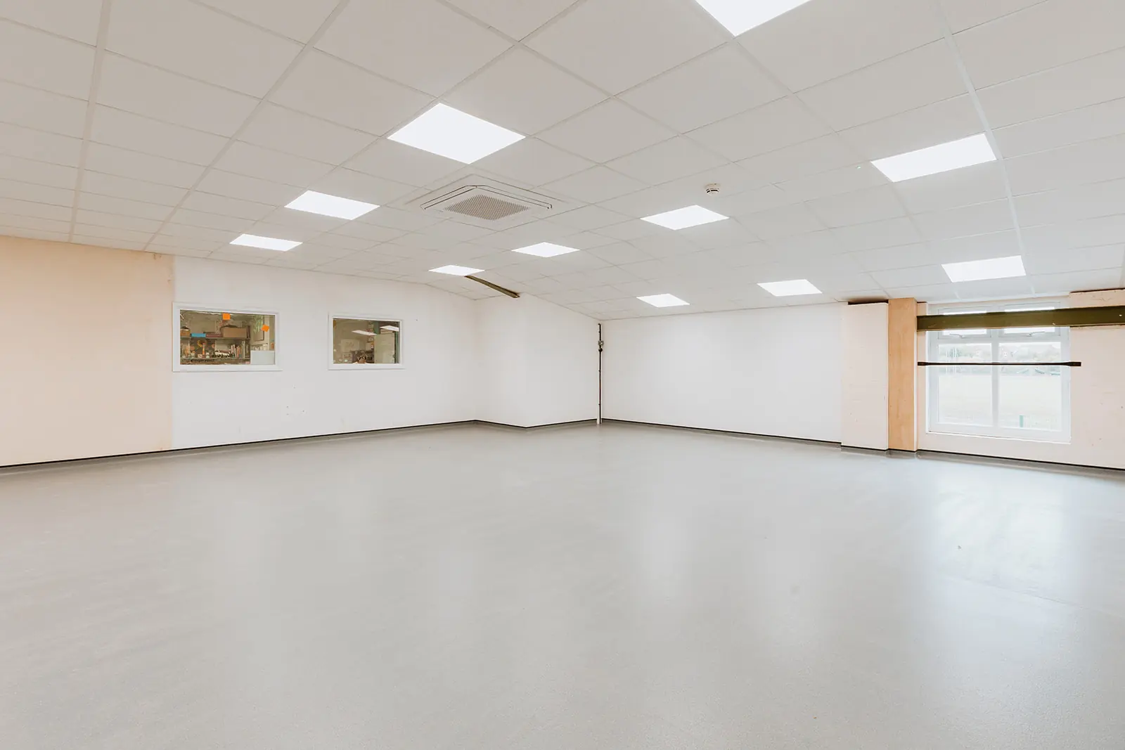 Empty room windows - Shrewsbury Colleges Group - Full internal fit out