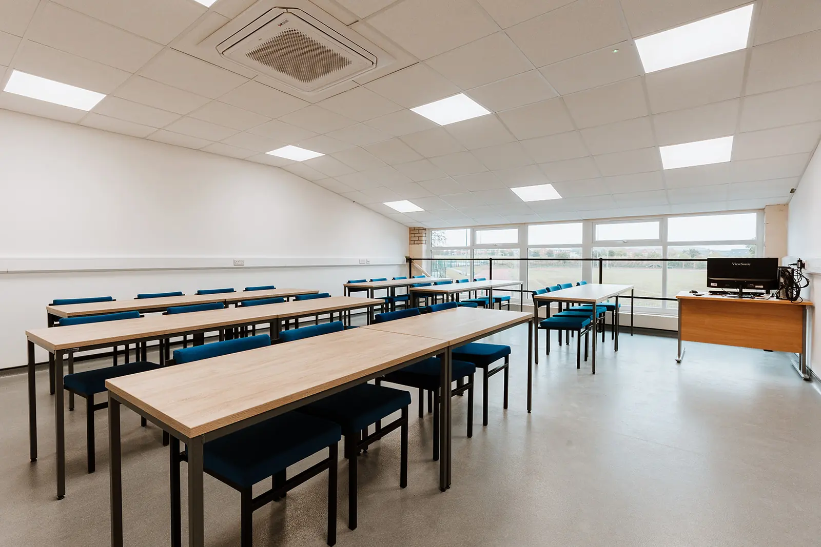 Classroom towards windows - Shrewsbury Colleges Group - Full internal fit out