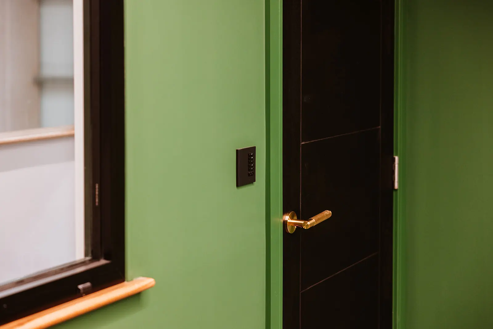 Meeting room door and switch - SMC Custom installs - Mezzanine offices