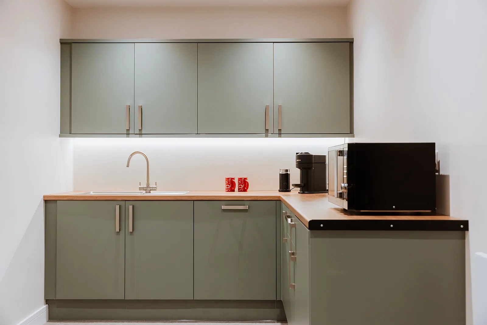 Kitchenette front - SMC Custom installs - Mezzanine offices