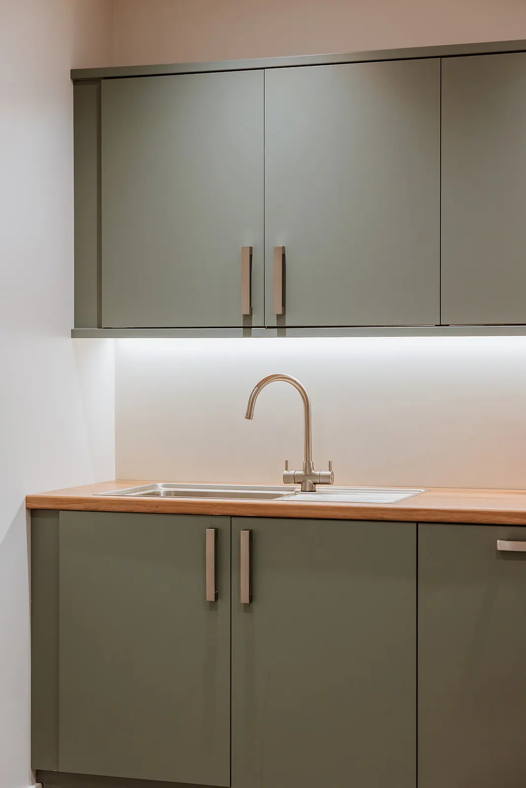Kitchenette sink - SMC Custom installs - Mezzanine offices