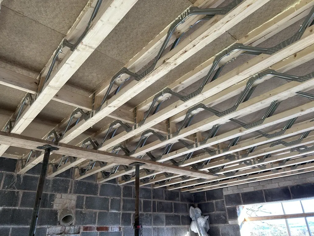 Posi joists from below - Ashfield - 4-bed detached new build, Church Stretton