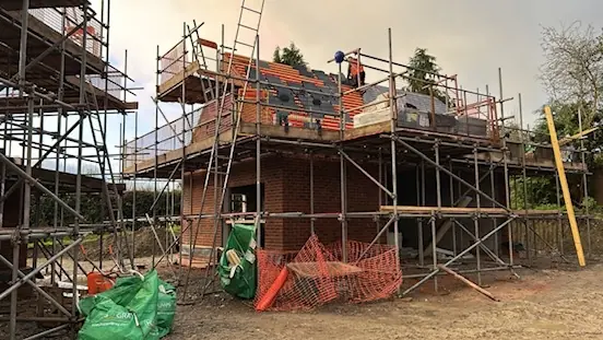 Garage roof slating - Ashfield - 4-bed detached new build, Church Stretton