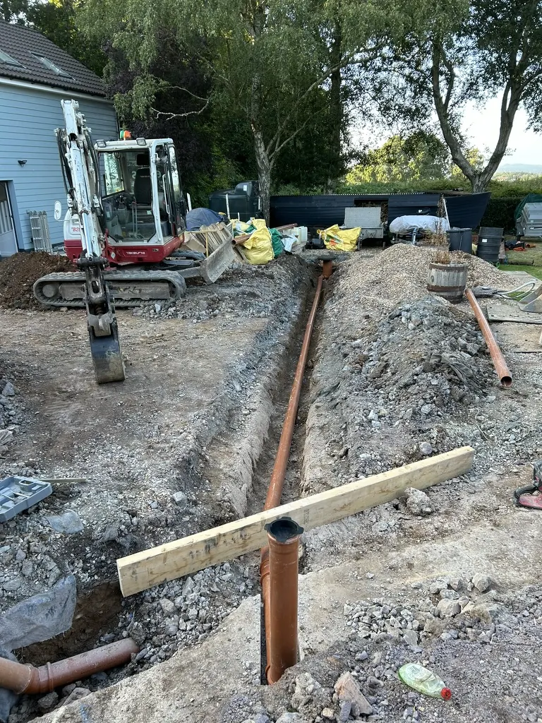 Drain pipe laid - Kitchen extension - A Kitchen extension in Lyth Hill