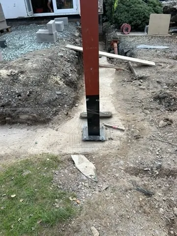 Steel post base - Kitchen extension - A Kitchen extension in Lyth Hill