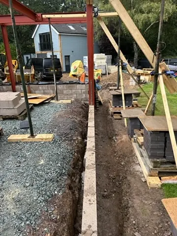 Footing blockwork - Kitchen extension - A Kitchen extension in Lyth Hill
