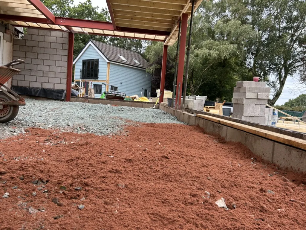 Floor fill and roof joists - Kitchen extension - A Kitchen extension in Lyth Hill