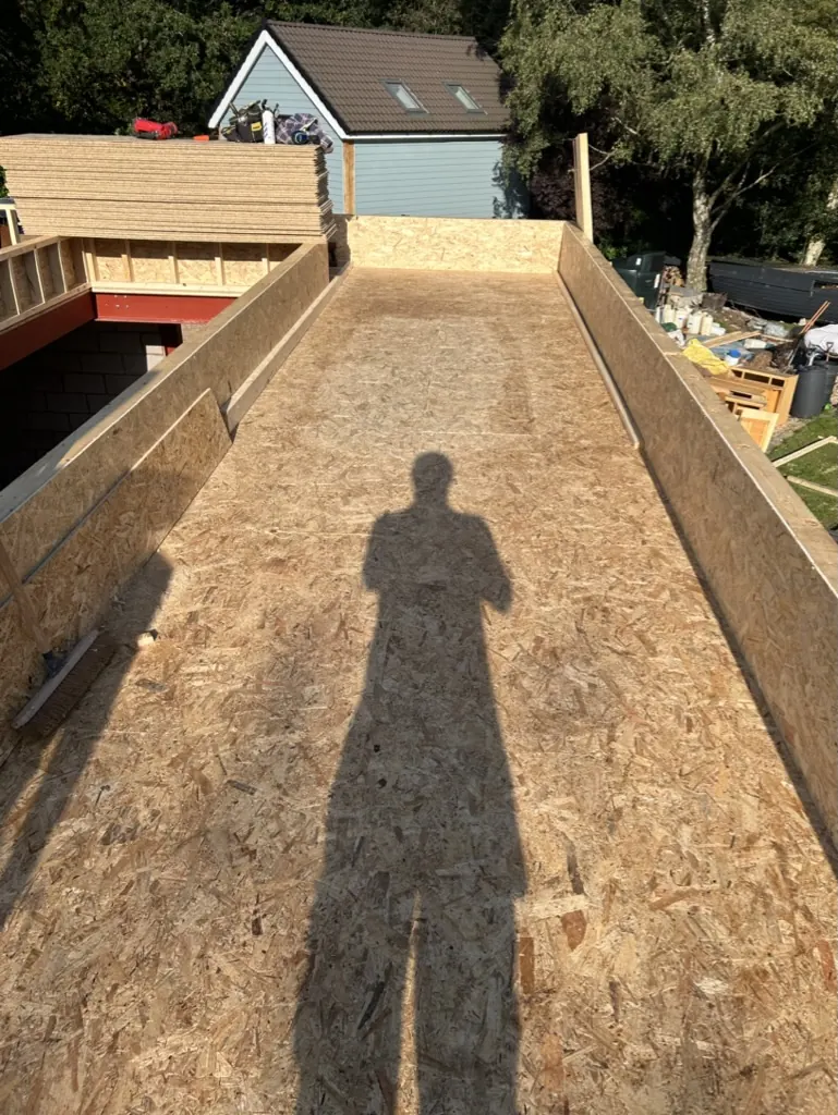 Roof deck boarded - Kitchen extension - A Kitchen extension in Lyth Hill