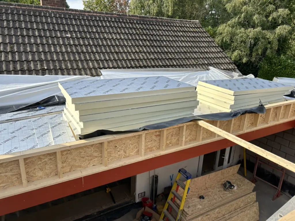 Roof insulation delivered - Kitchen extension - A Kitchen extension in Lyth Hill