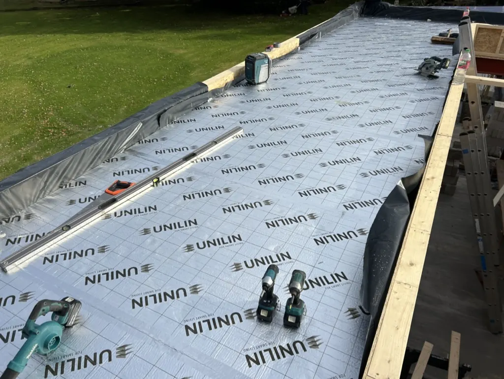 Roof insulation laid - Kitchen extension - A Kitchen extension in Lyth Hill
