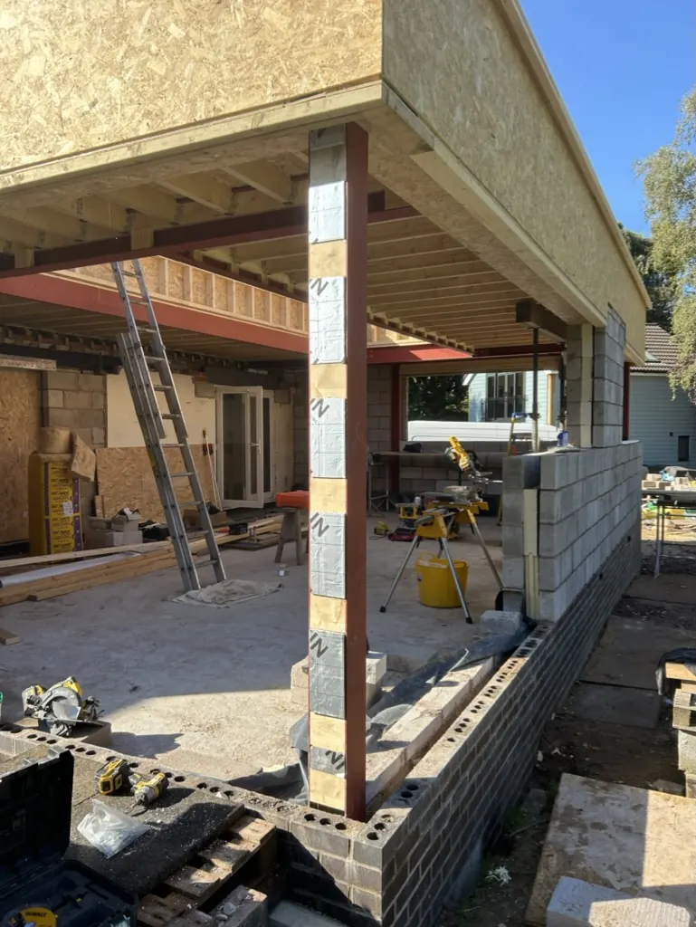 Walls going up - Kitchen extension - A Kitchen extension in Lyth Hill
