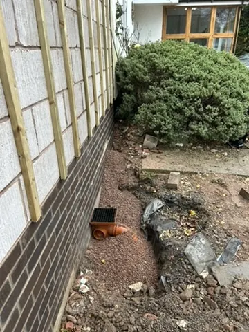 Wall battens and brick plinth - Kitchen extension - A Kitchen extension in Lyth Hill