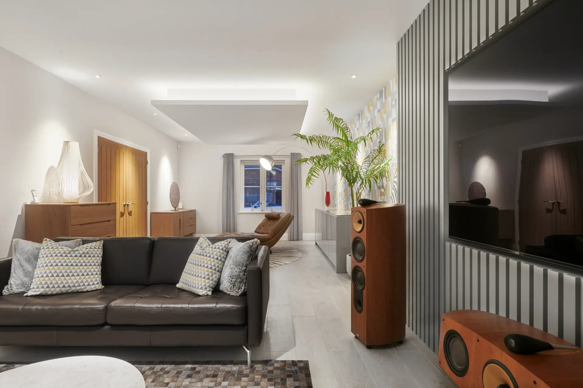 Finished room wide - Media Wall - High end media wall