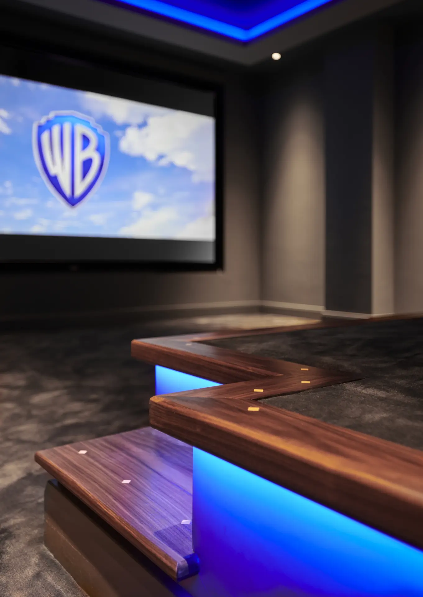Step and screen - Cinema Room - Private cinema room in Newport