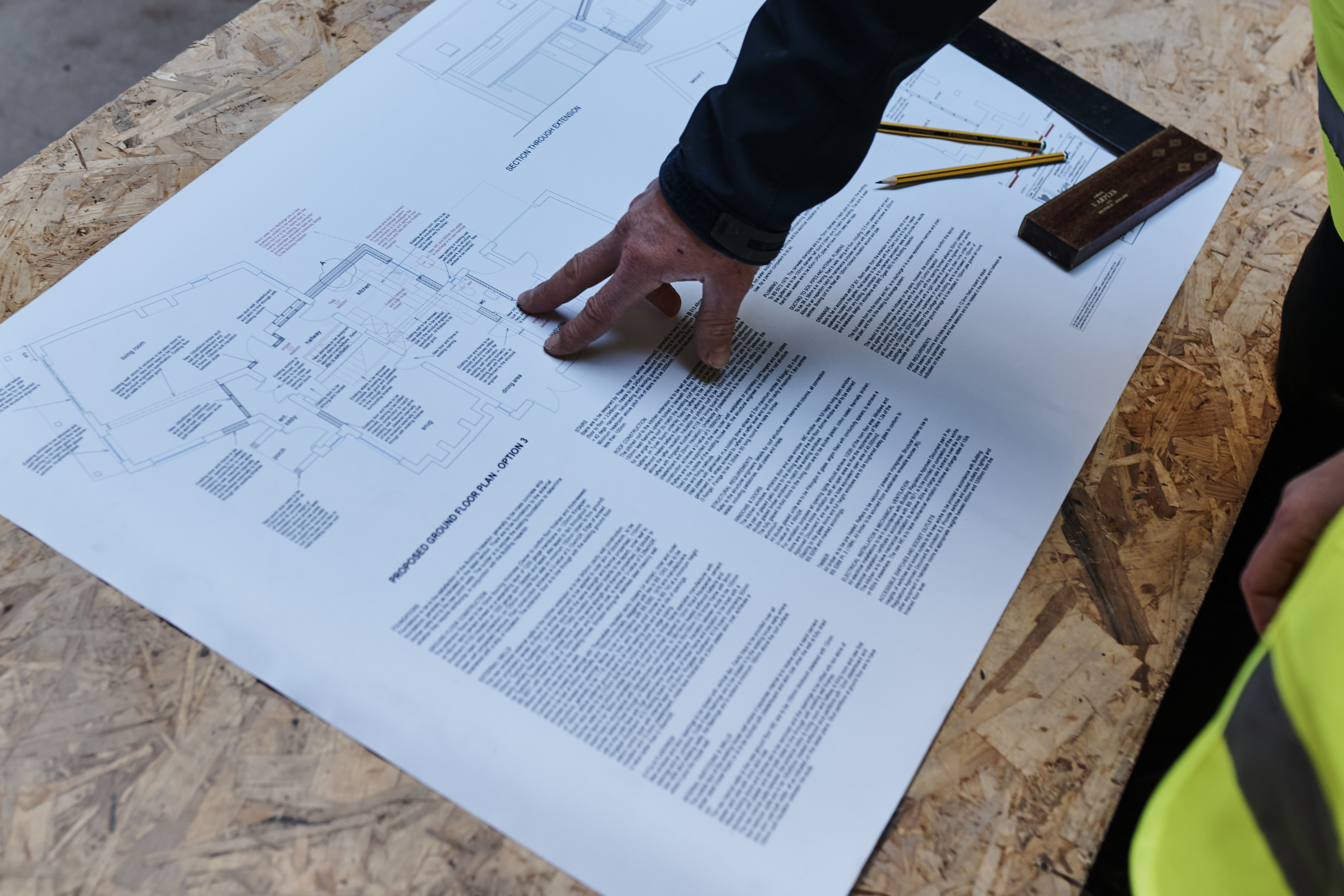Plans being followed carefully on a renovation project