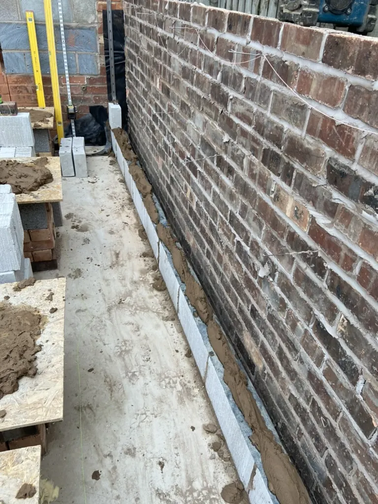 Wall base detail - Rear extension - New kitchen + living space in Harmer Hill