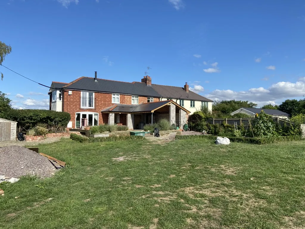 Roof on from garden - Rear extension - New kitchen + living space in Harmer Hill