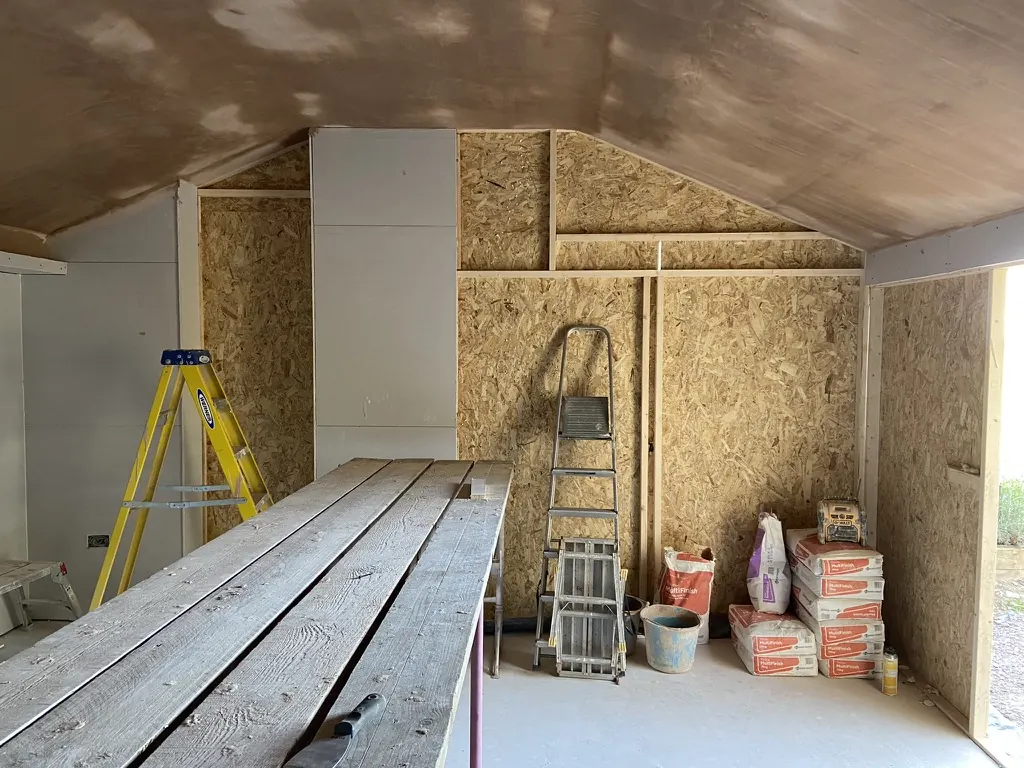 Interior first fix - Rear extension - New kitchen + living space in Harmer Hill