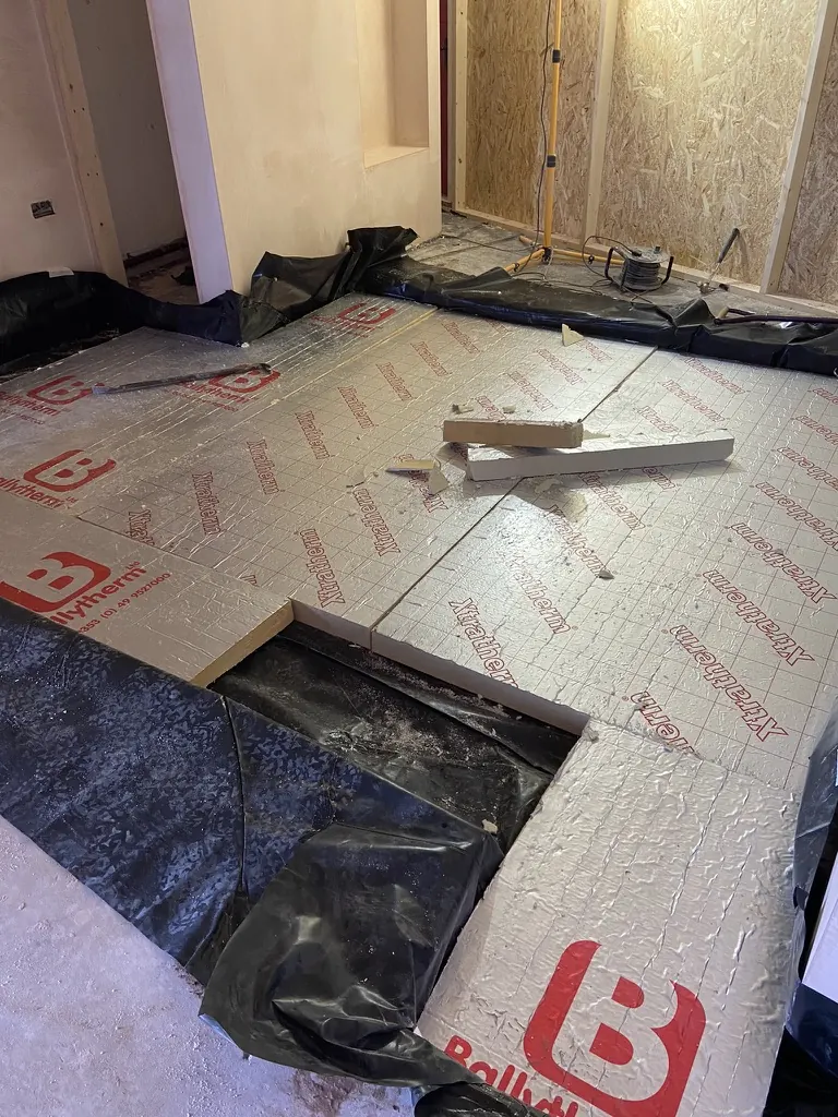 Floor insulation - Rear extension - New kitchen + living space in Harmer Hill