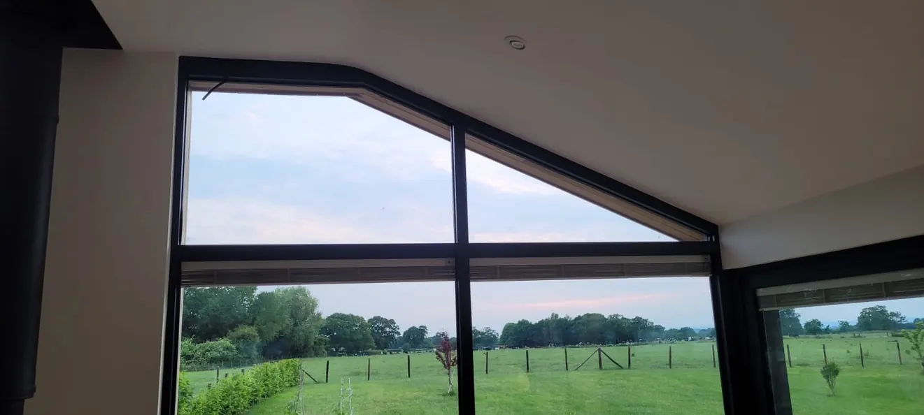 Finished gable window view - Rear extension - New kitchen + living space in Harmer Hill